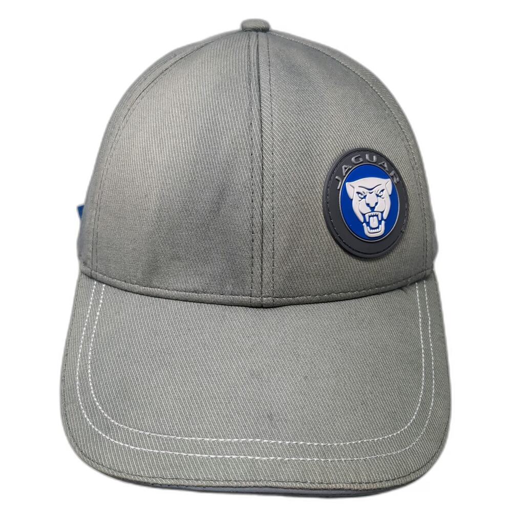 Jaguar Baseball Cap Gray One Size Adjustable Logo Rubber Patch Automotive Hat